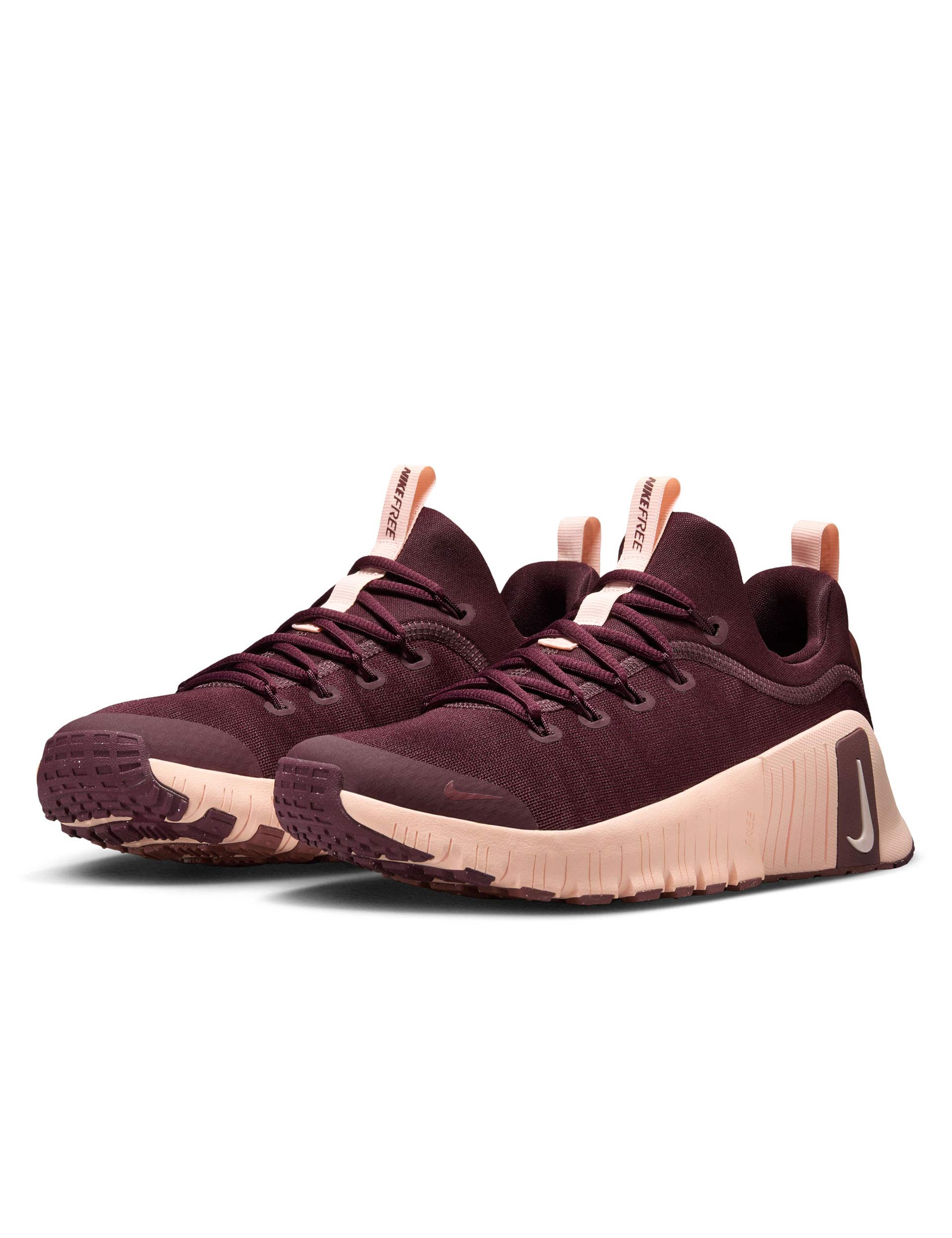 Nike Free Metcon 6 Training Shoes for Men & Women - Burgundy Crush/Crimson Tint/Dark Pony - CrossFit, Gym & Workout Shoes for Weightlifting & High-Intensity Training