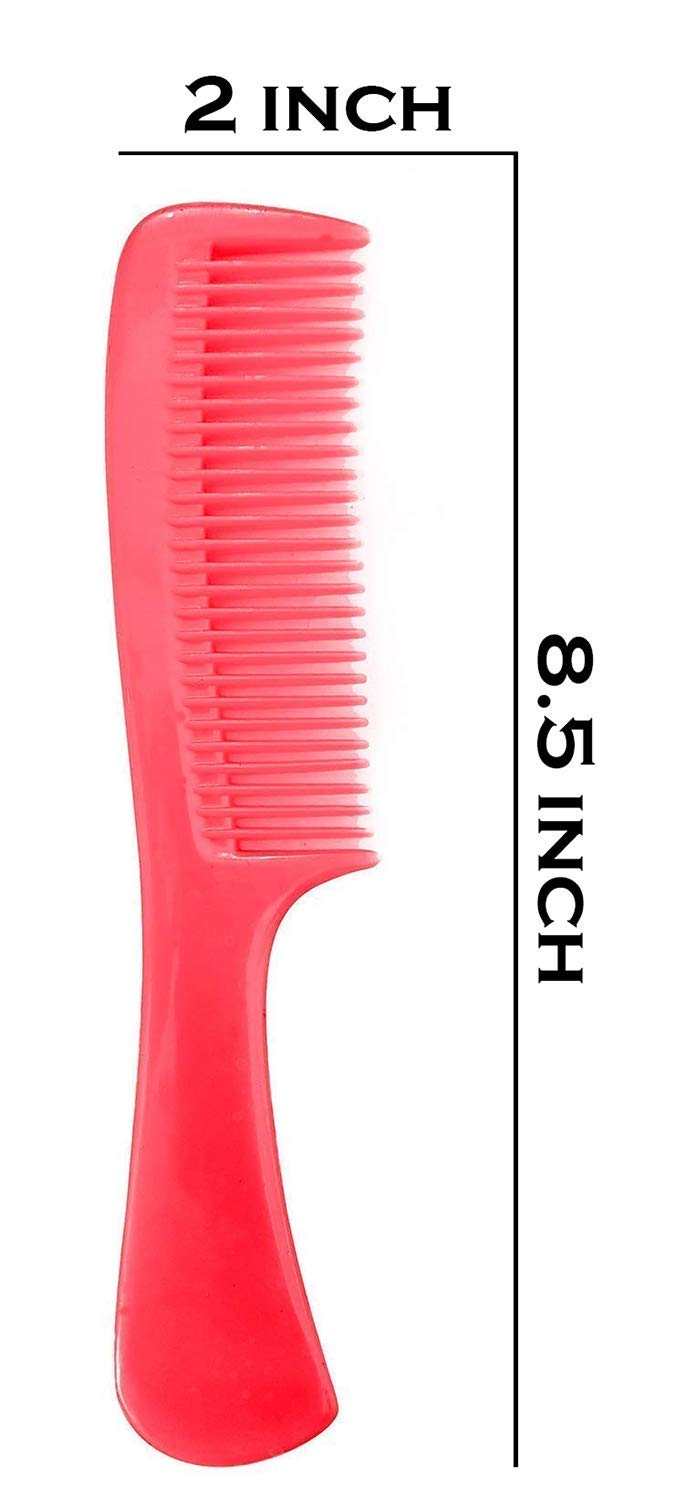 SIYAA Hair Comb Set with Mirror - 6 Pack Styling Comb for Women & Girls - Compact Travel Comb for Detangling, Styling & On-the-Go Touch Ups - Perfect for Purse, Gym Bag & Travel Accessories (Red)
