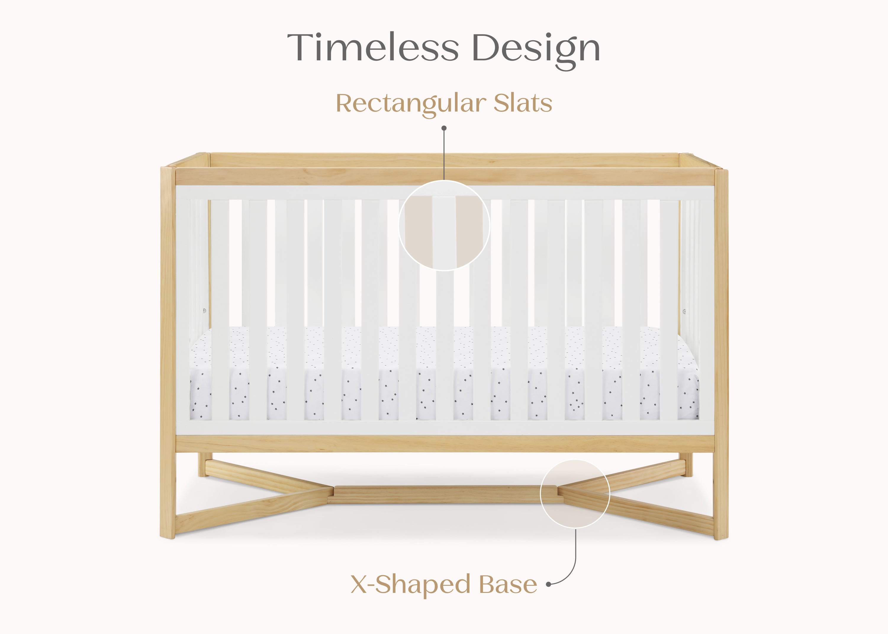 Tribeca 4-in-1 Convertible Baby Crib - White Nursery Furniture for Newborn to Toddler Bed - Perfect for Modern Nursery Rooms & Daycare Centers