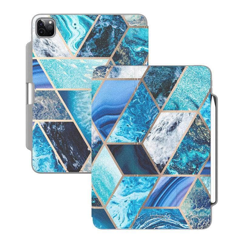 Premium I BLASON iPad Pro 12.9 Case (2020) - Cosmo Full Body Trifold Stand Marble Protective Cover | Perfect for Work, Travel & Home Use