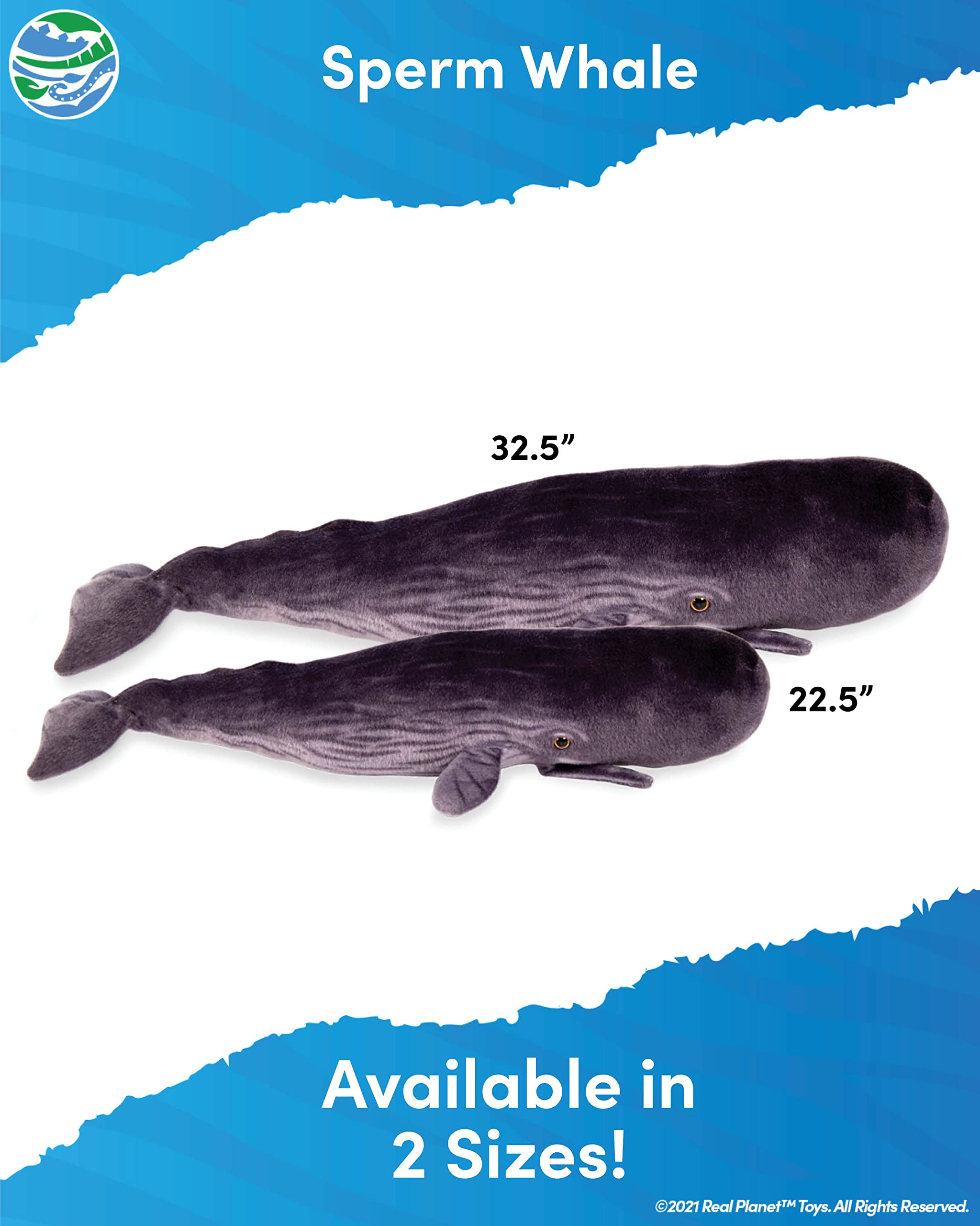 **Realistic Sperm Whale Plush Toy - Large 32.5