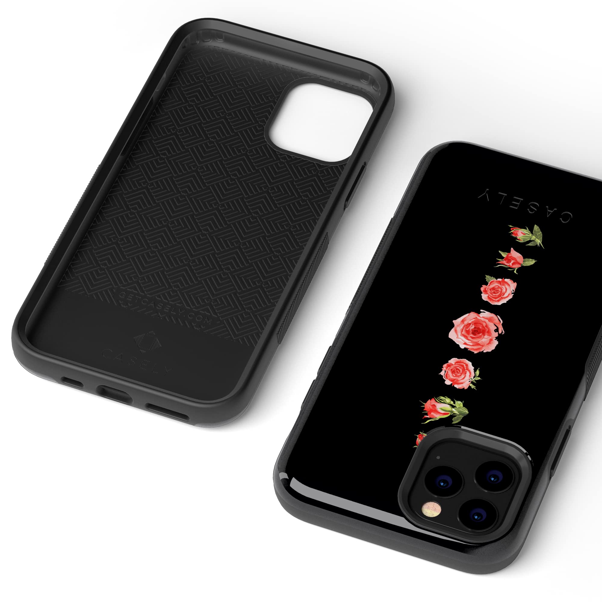 Casely iPhone 11 Pro Max Case - Floral Design with Blooming Red Roses | Slim Protective Cover for iPhone 11 Pro Max | Perfect for Everyday Use, Work, and Special Occasions