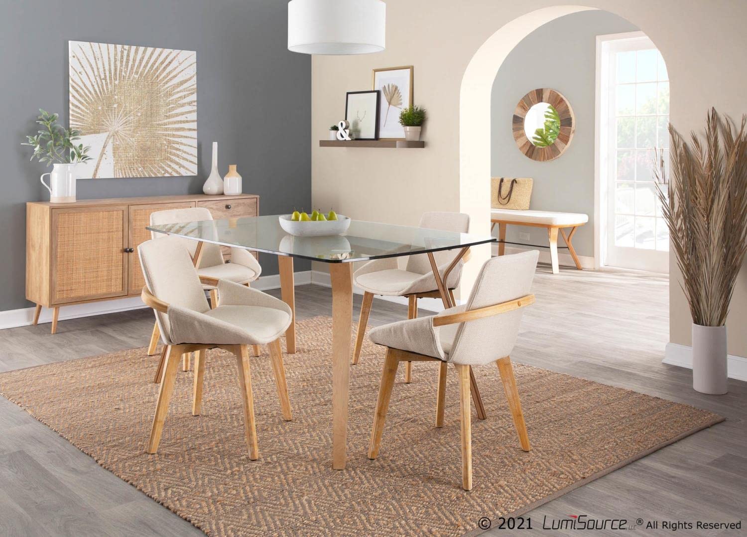 LumiSource Cosmo Chair - Modern Upholstered Dining Chairs Set of 2, Mid-Century Style Kitchen Chairs with Padded Seat for Dining Table - Perfect for Home, Restaurant and Office Use
