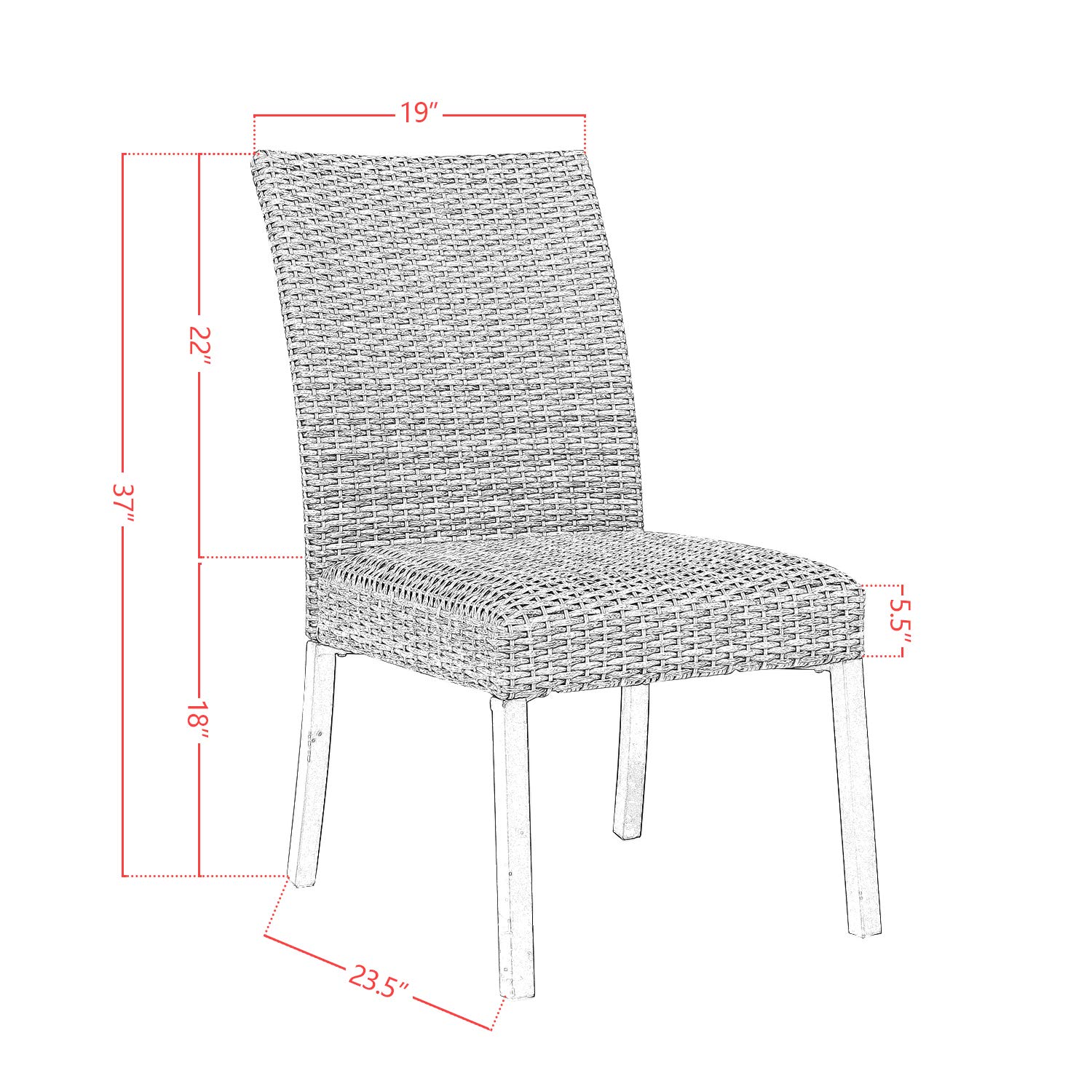 Premium Rattan Wicker Dining Chairs Set of 2 - Indoor/Outdoor Patio Furniture with Woven Padded Seats - Perfect for Garden, Balcony, Dining Room & Backyard Relaxation