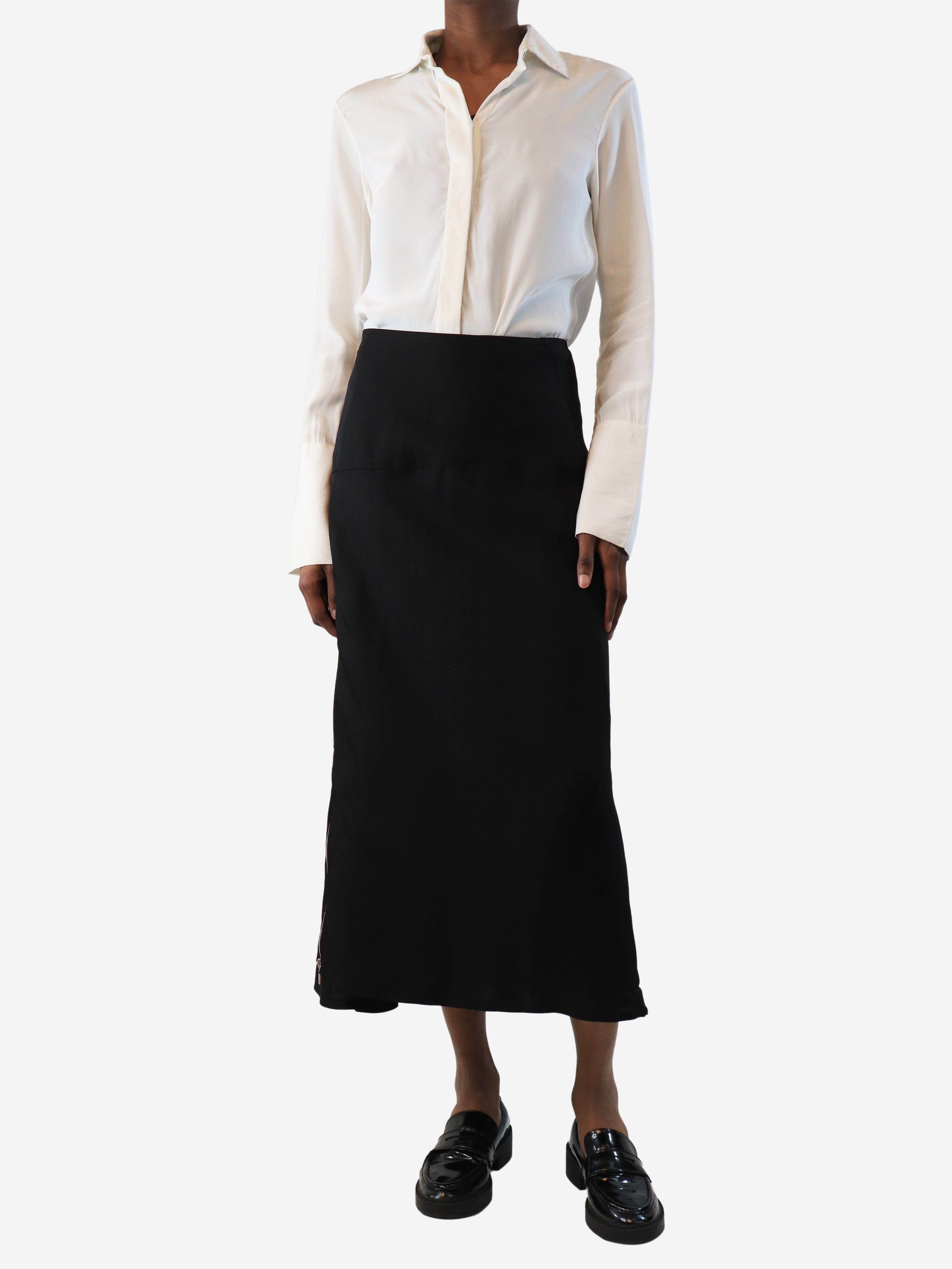 Stylish Black Midi Skirt for Women - UK Size 6 | Elegant A-Line Skirt for Office, Party & Casual Wear