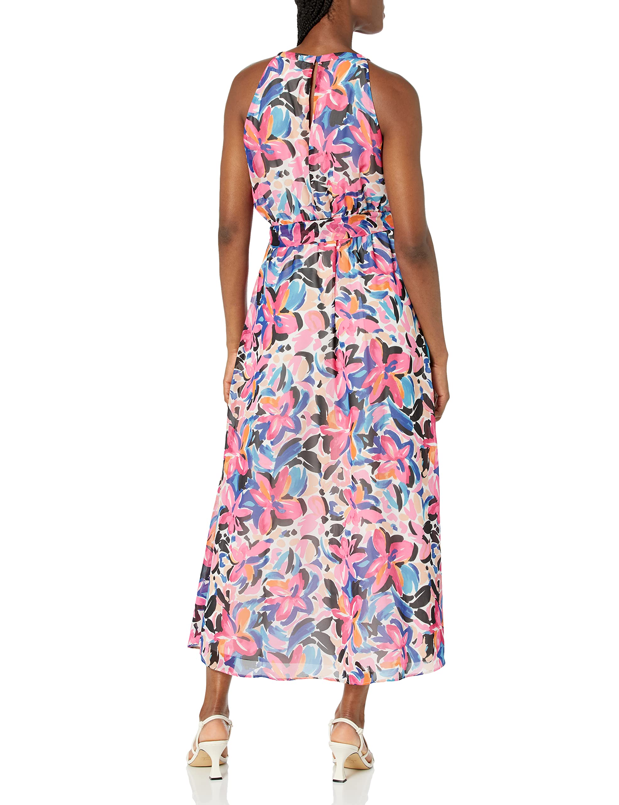 Nine West Women's Lillian Maxi Halter Dress - Elegant Summer Beach Wedding Party Dress for Women, Perfect for Vacation, Date Night & Special Occasions