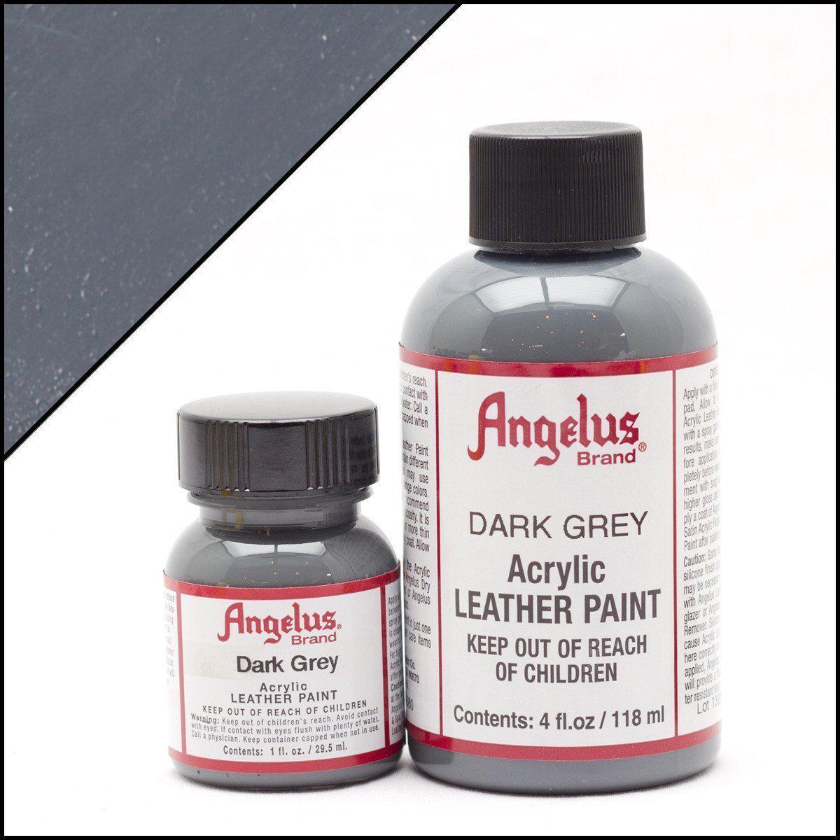 Angelus Dark Grey Leather Paint - 1oz (30ml) for Shoes, Bags, Jackets & DIY Leather Repair | High-Quality, Fast-Drying, Flexible Finish