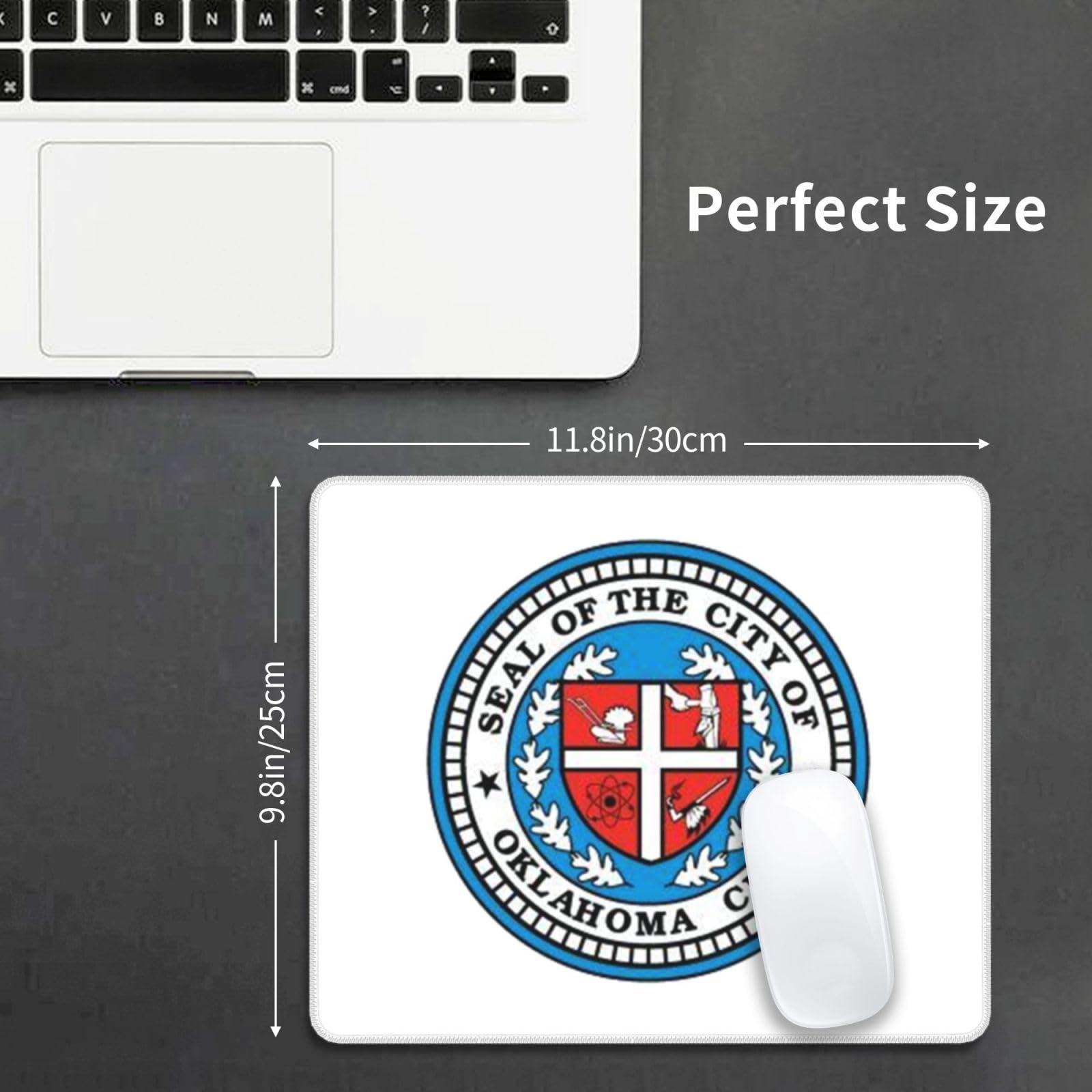 Oklahoma City Flag Mouse Pad - 10x12 Inch Non-Slip Rubber Gaming Mousepad for Office & Laptop Use | Waterproof Computer Mouse Mat for Home, Work & Gaming Setup