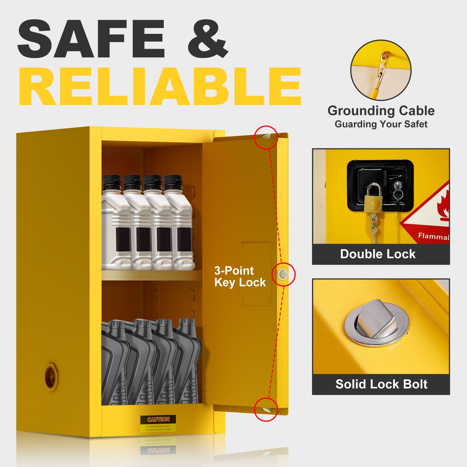 16 Gallon Flammable Safety Cabinet - 35.5