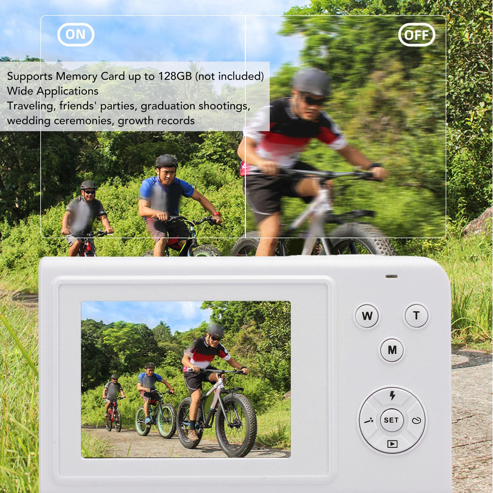 4K 56MP Digital Camera with 16x Zoom - Compact Vlogging Camera for Travel, YouTube & Content Creation - Perfect for Beginners, Teens & Adults (White) - Great for Vlogging, Travel Photography & Everyday Use