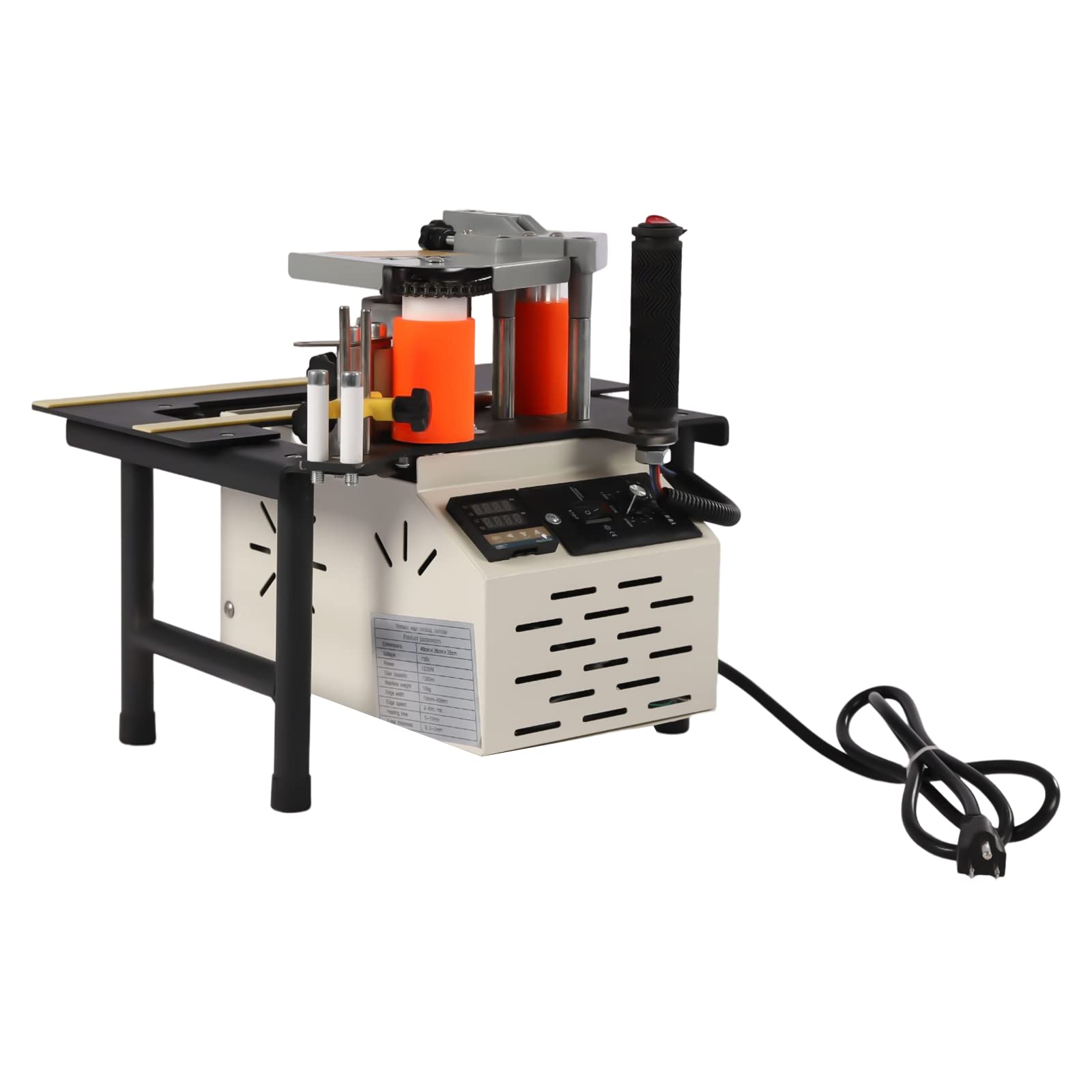 110V Portable Woodworking Edge Bander Machine - Double Side Gluing with 200g Glue Tank (120-180ºC Temp Control) for Straight & Curved Edges | Perfect for DIY Furniture, Cabinets & Home Improvement Projects
