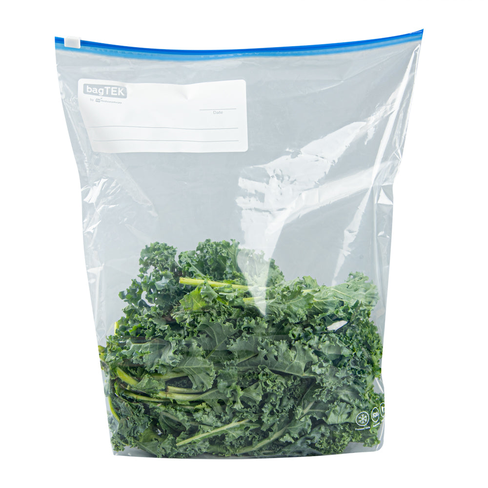 BPA-Free 2 Gallon Clear Plastic Slider Freezer Bags with Expandable Bottom & Write-On Labels - 25 Count Box (13x5x15 inches) - Perfect for Meal Prep, Freezing & Food Storage