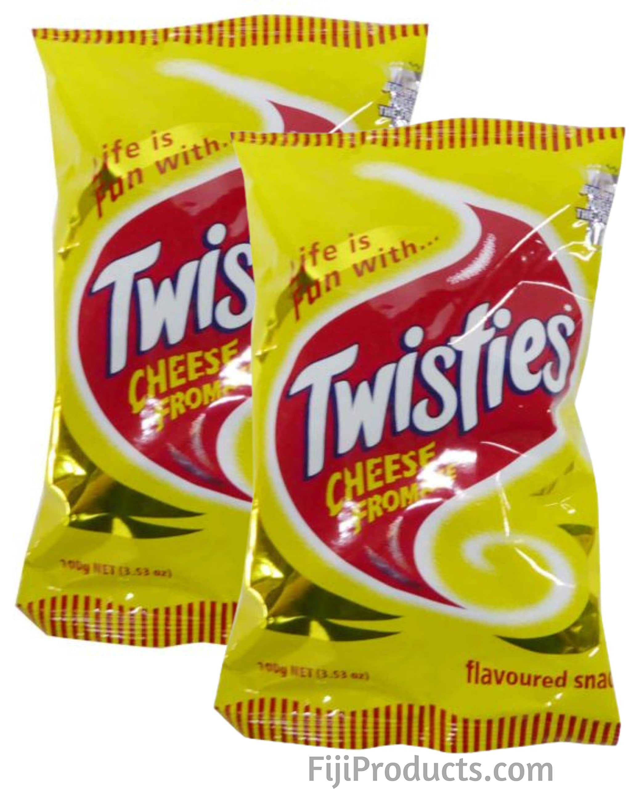 2-Pack FIJI Cheese Twisties Snacks (100g Each) - Crunchy Cheddar Cheese Flavored Snacks for Parties, Travel & Movie Nights | FijiSnack.com