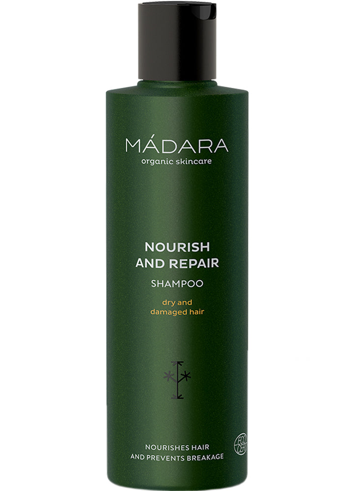 Madara Nourishing & Repairing Shampoo for Damaged Hair - Organic Hair Care with Natural Ingredients - Perfect for Dry, Brittle Hair & Scalp Health