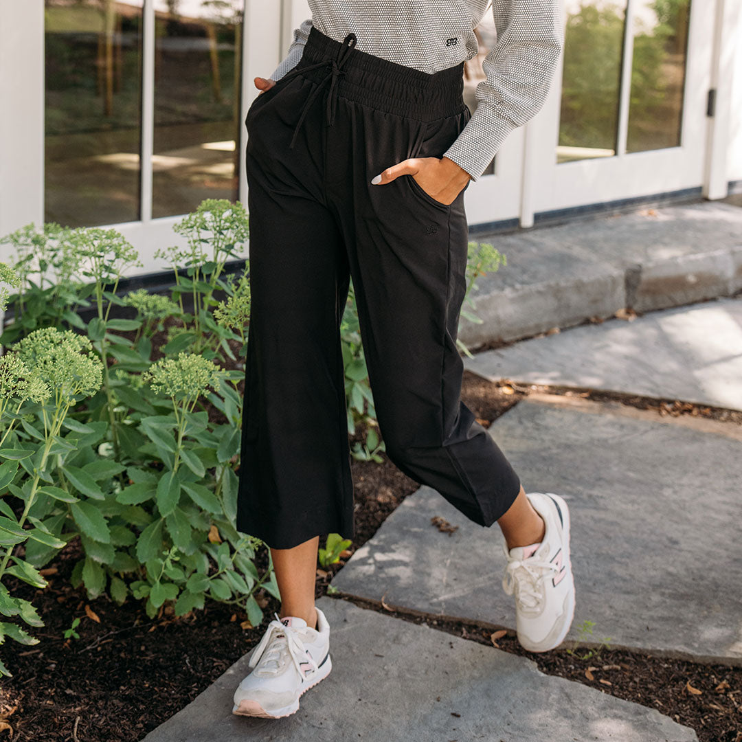 Audrey Wide Leg Pants for Women - High Waisted Black Dress Pants for Office, Business & Casual Wear