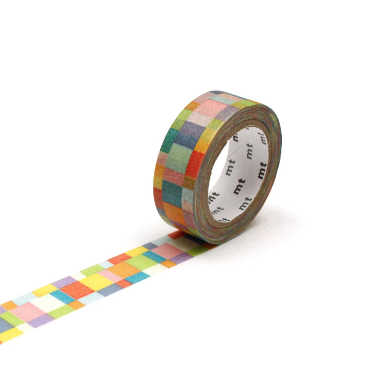 Colorful Mosaic Washi Tape - Decorative Paper Tape for Scrapbooking, Journaling, DIY Crafts & Gift Wrapping - Single Roll (10mm x 10m) - Perfect for Bullet Journals, Planners & Home Decor
