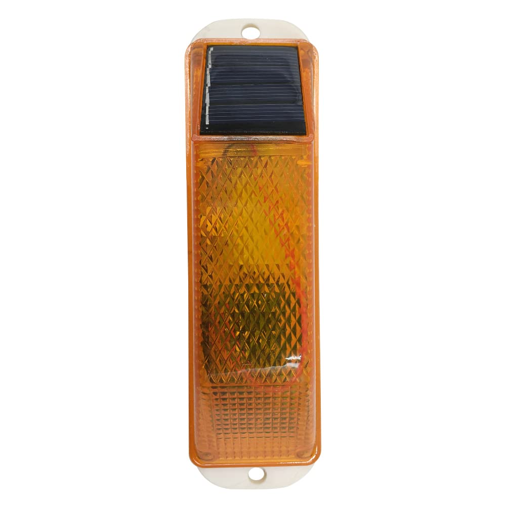 Solar Powered LED Warning Light - Red & Yellow Flashing Beacon for Construction Fences, Road Guardrails, Garden Safety (Waterproof, Auto On/Off) - Ideal for Traffic Control, Urban Lighting & Nighttime Safety