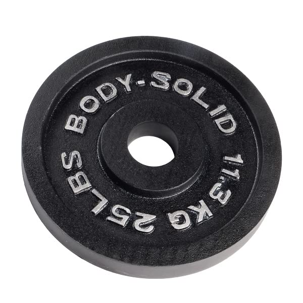Body-Solid Cast Iron Olympic Weight Plate Set - 2 Inch Standard Hole for All Olympic Barbells | Strength Training, Home Gym & CrossFit Equipment for Weightlifting & Fitness