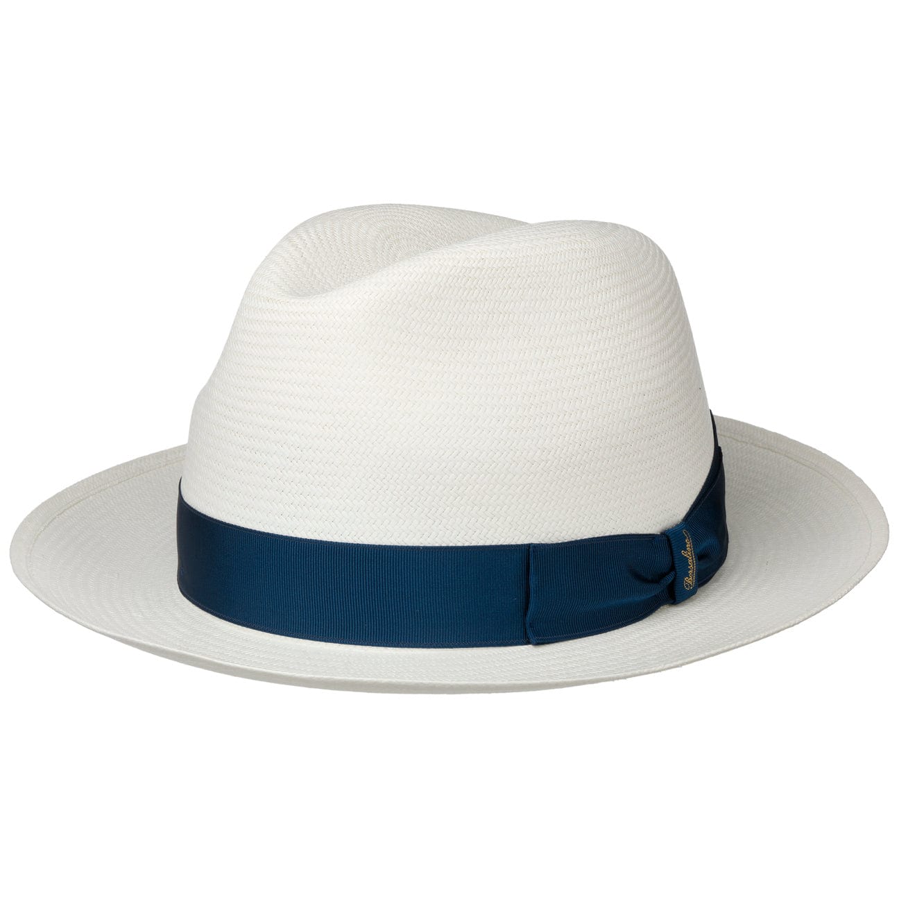 Borsalino Small Panama Hat with Grosgrain Trim - Classic Summer Straw Hat for Women, Beach Vacation, Garden Party & Outdoor Events
