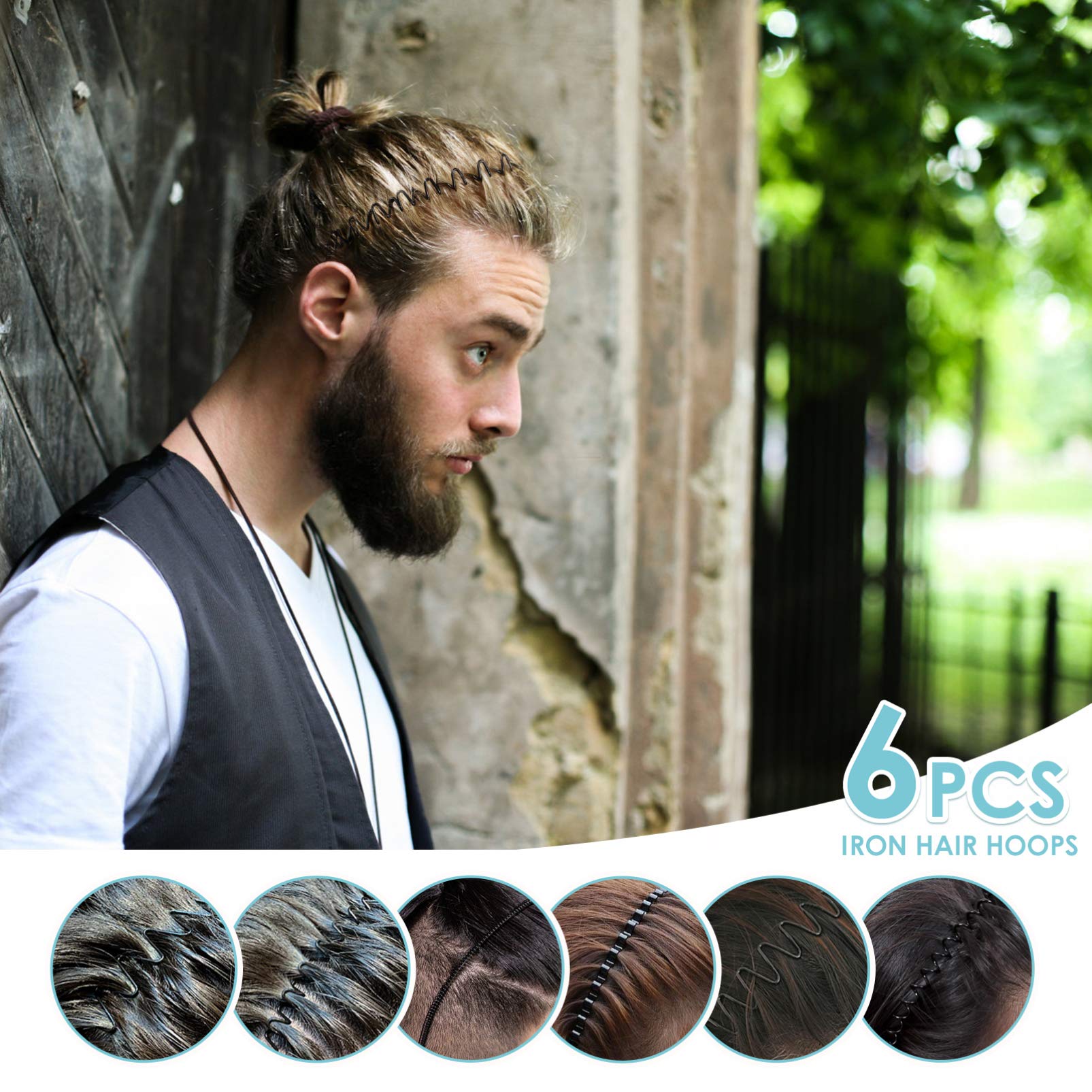 Unisex Metal Wavy Hairband - Soft Elastic Stretch Headband for Men & Women (8Pcs) - Perfect for Sports, Workouts, Yoga & Everyday Fashion