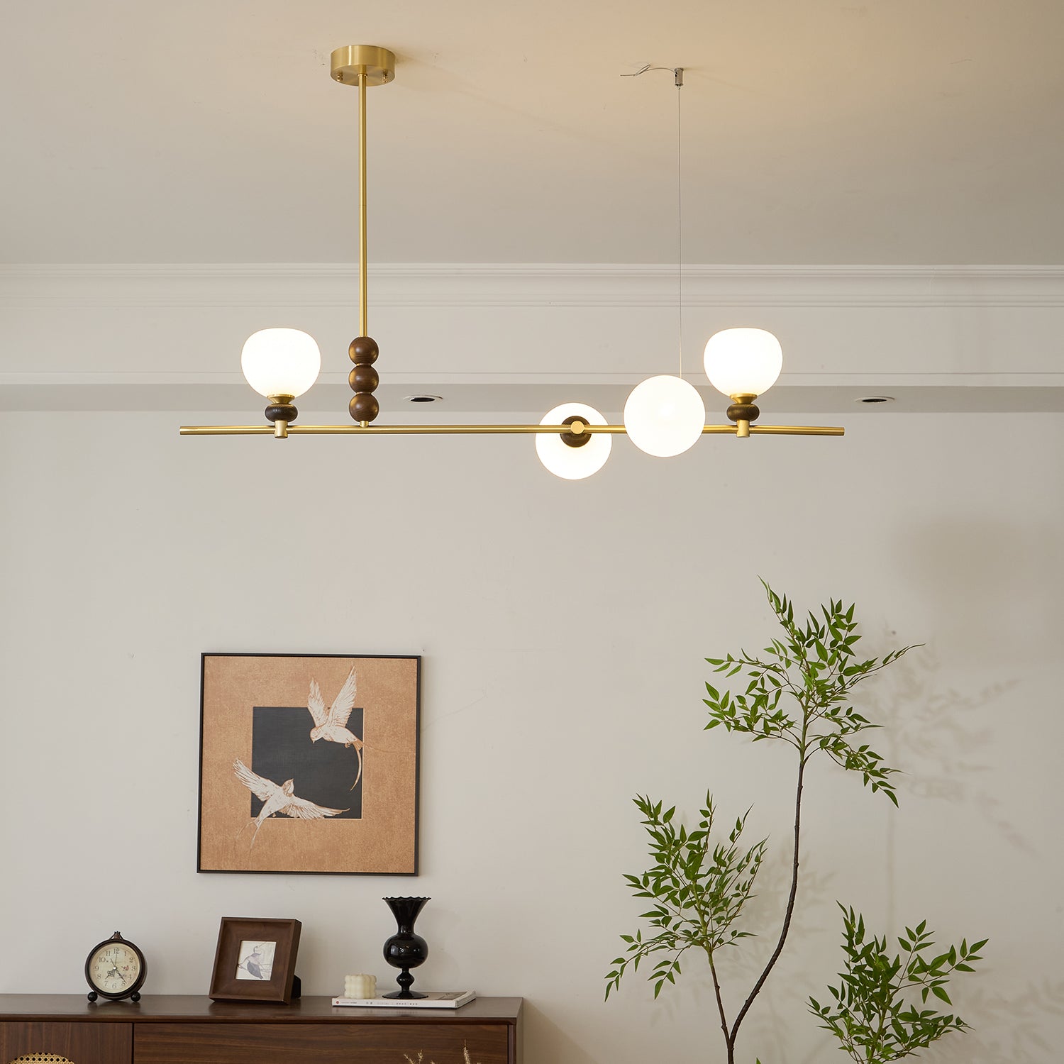 Lyra Linear Island Light - Modern LED Pendant Lighting for Kitchen, Dining Room & Bar Counter - Energy Efficient & Dimmable Hanging Light Fixture