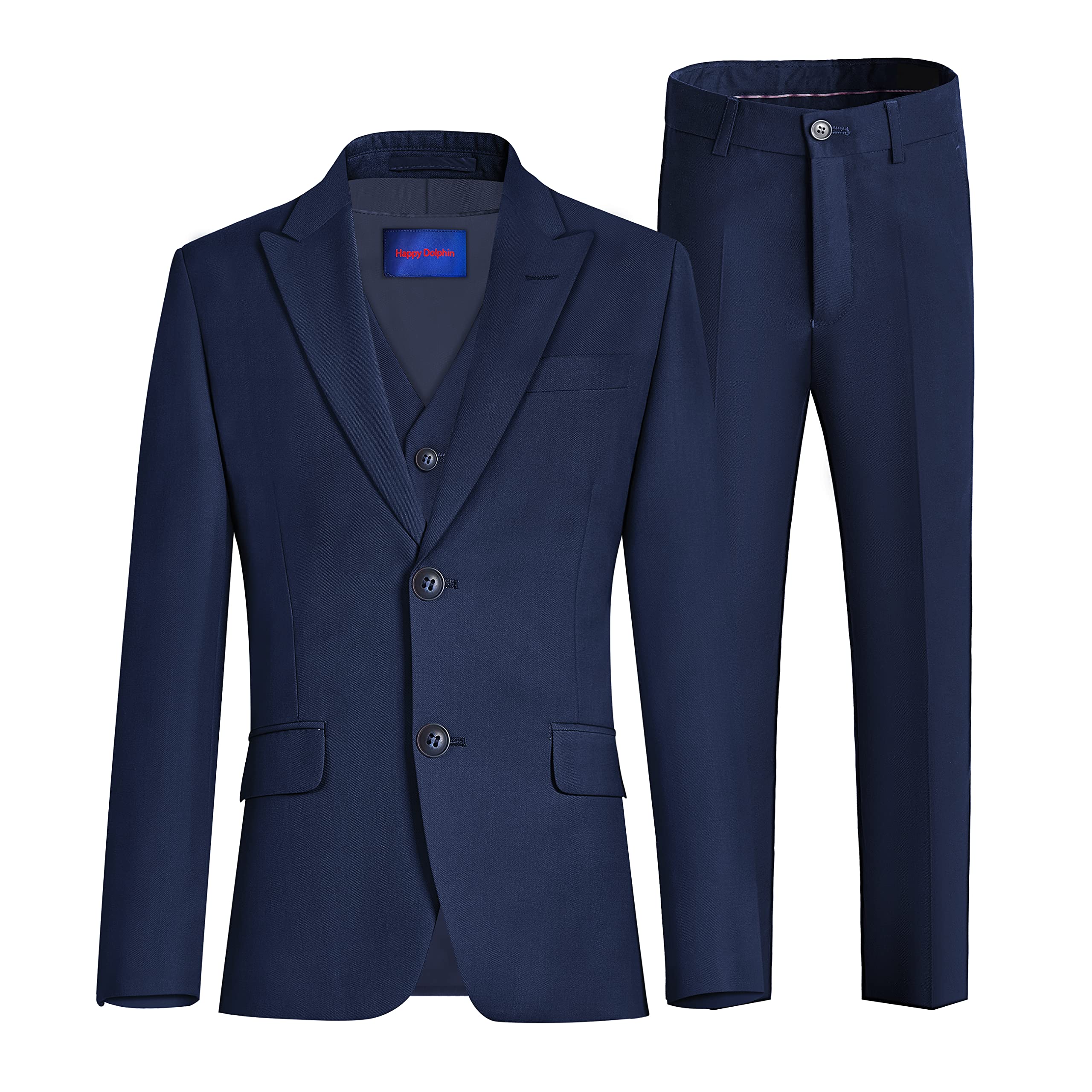 Happy Dolphin Boys Formal Suits for Little & Big Boys | Slim Fit Modern Narrow Lapel Blazer | Perfect for Weddings, Parties & School Events