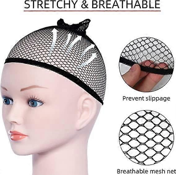 Breathable Stretchable Full Head Wig Cap for Women & Men - Black Lace Hair Net for Weaving & Styling (3-Pack) | Perfect for Wig Making, Cosplay & Everyday Wear