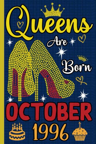 Funny October 1996 Queen Birthday Notebook - A5 Lined Journal for Women, 6x9 Inches 120 Pages - Perfect 57th Birthday Gift, Inspirational Writing & Note Taking for Work, School & Daily Planning