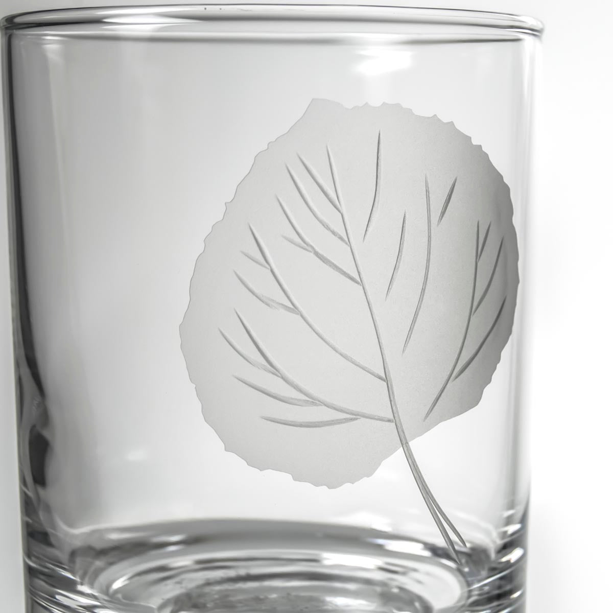 Premium 13oz Double Old Fashioned Glasses Set of 4 - Handcrafted Aspen Leaf Design Whiskey Glasses for Bourbon, Scotch & Cocktails - Perfect for Home Bars, Gifts & Entertaining