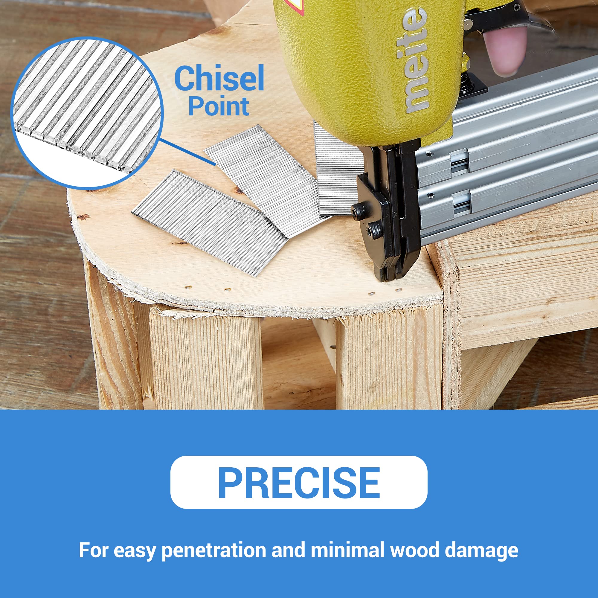 16 Gauge Galvanized Finish Nails 7/8 Inch - 2,500 Count for Electric/Pneumatic Nail Guns - Ideal for Trim Work, Crown Molding, and Baseboard Installation