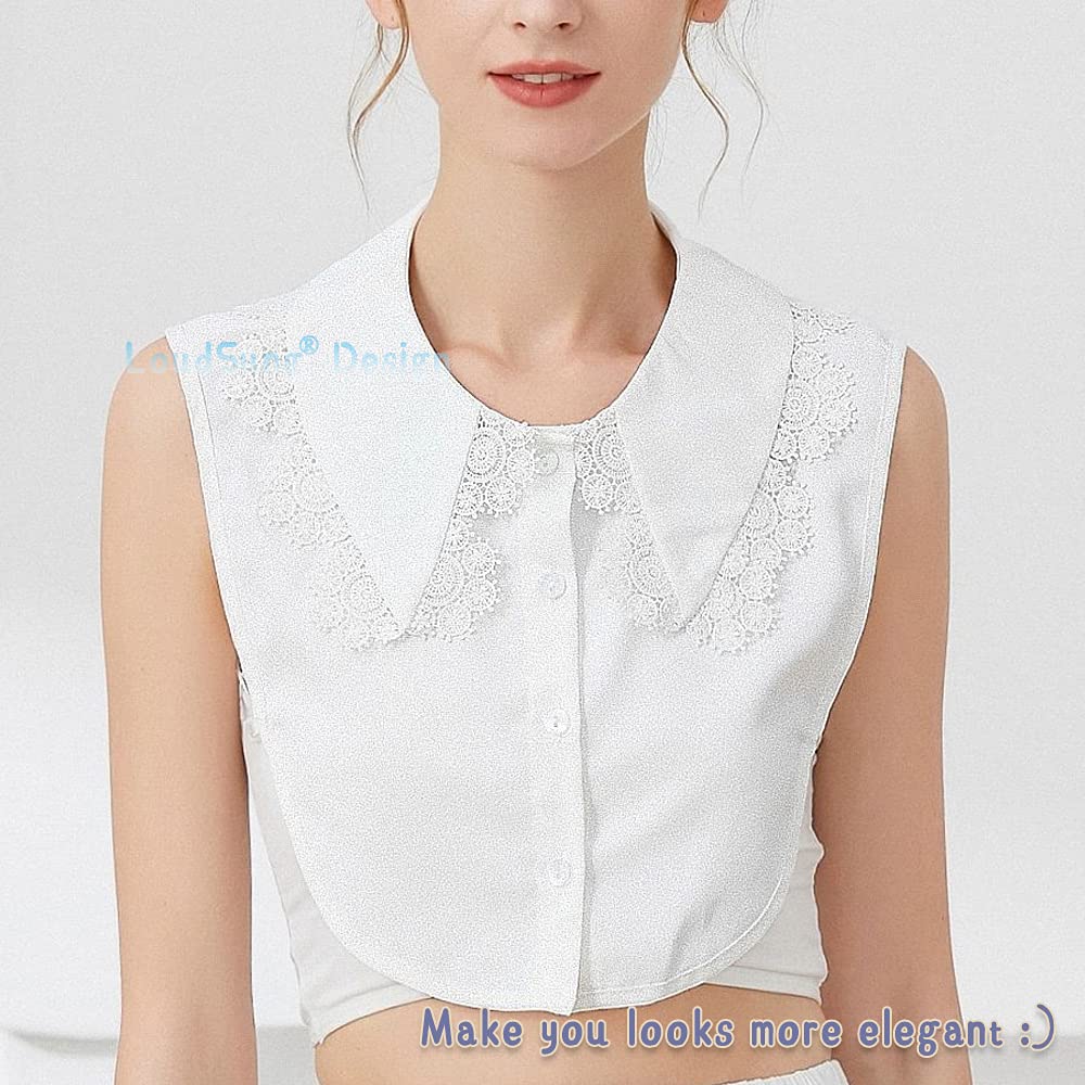 Elegant Detachable Fake Collar Blouse for Women - Classic Half Shirt Top with False Collar Design - Perfect for Office Wear, Parties and Special Occasions