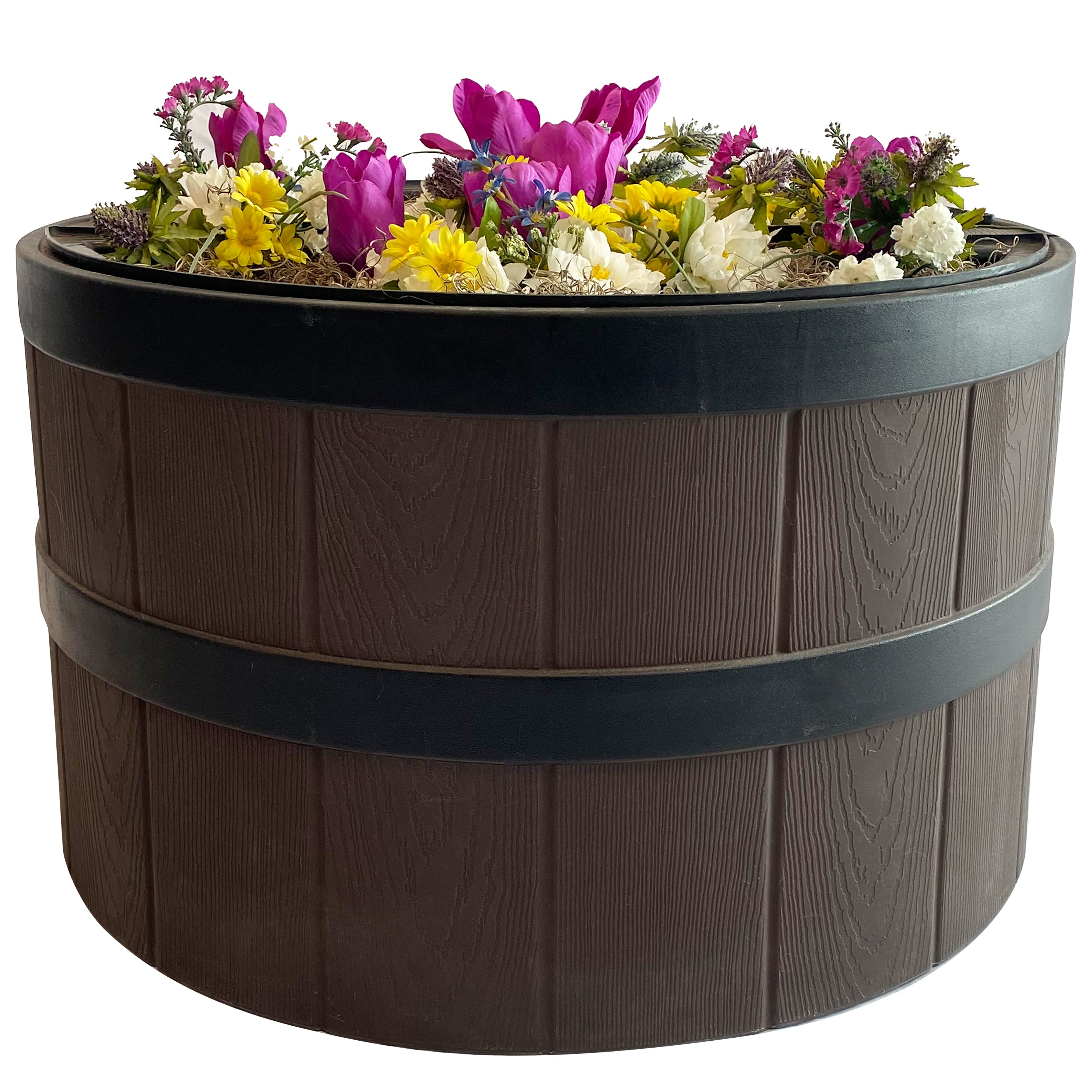Whiskey Barrel Planter Cover - 31 Inch Tank Top Septic Lid Enclosure for Outdoor Garden, Patio & Yard Decor - Durable Waterproof Barrel Lid Replacement