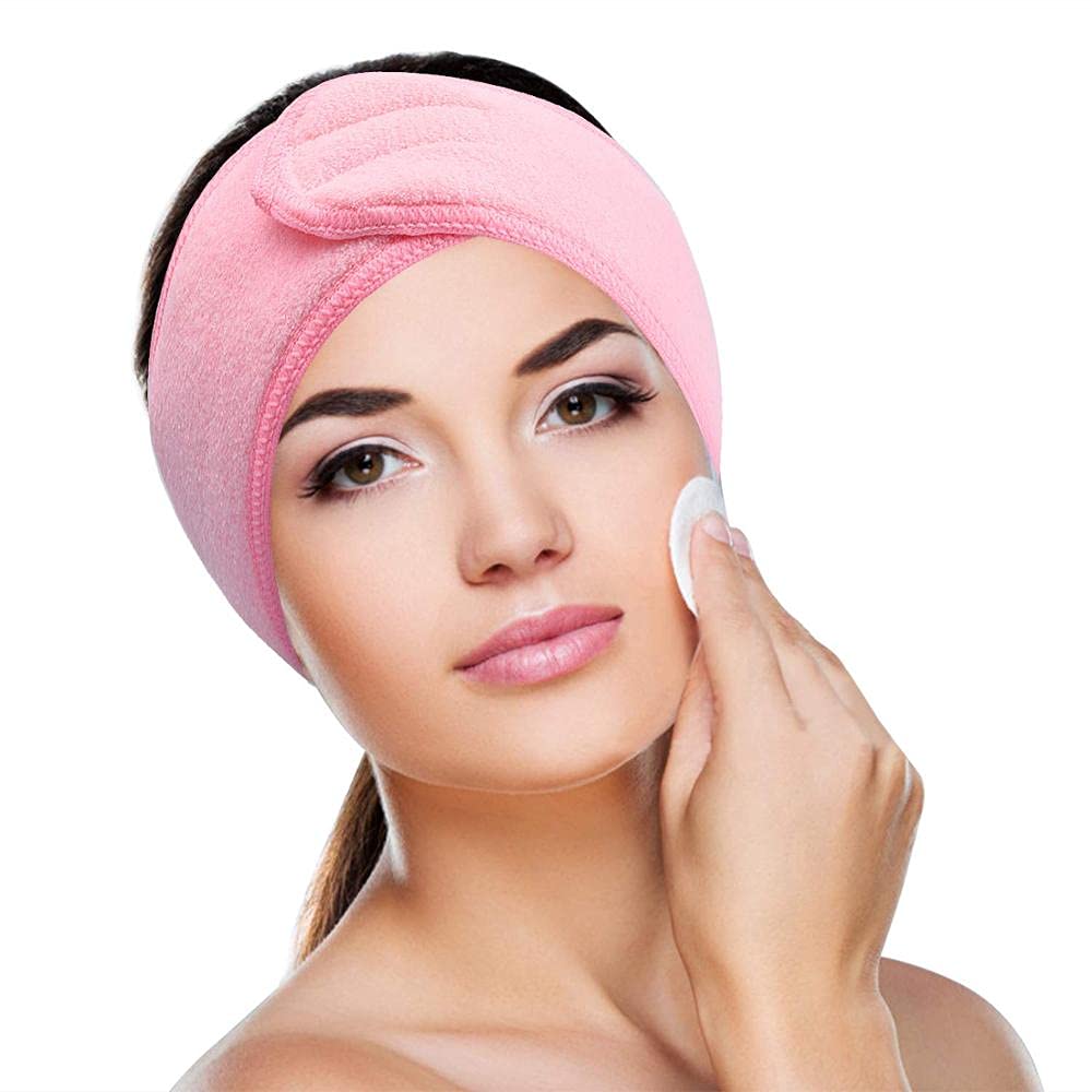 Ghelonadi Women's Facial Headband, Wooden Face Pack Brush & Cleansing Sponge Set - 4 Piece Spa & Beauty Kit for Home & Salon Use | Perfect for Skincare Routine, Facial Treatments & Makeup Application