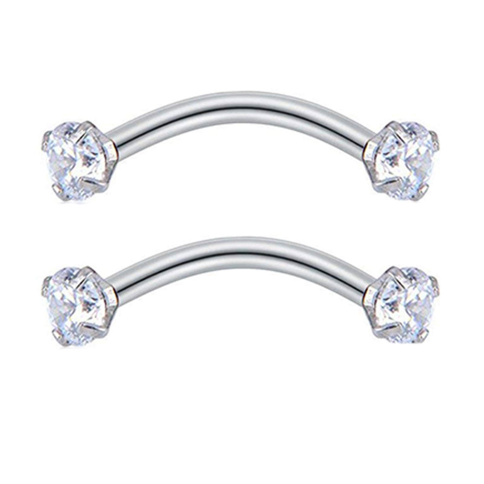 Fashionable Cubic Zirconia Eyebrow Ring & Barbell Piercing Jewelry for Women and Men - Perfect for Parties, Clubs, and Everyday Style