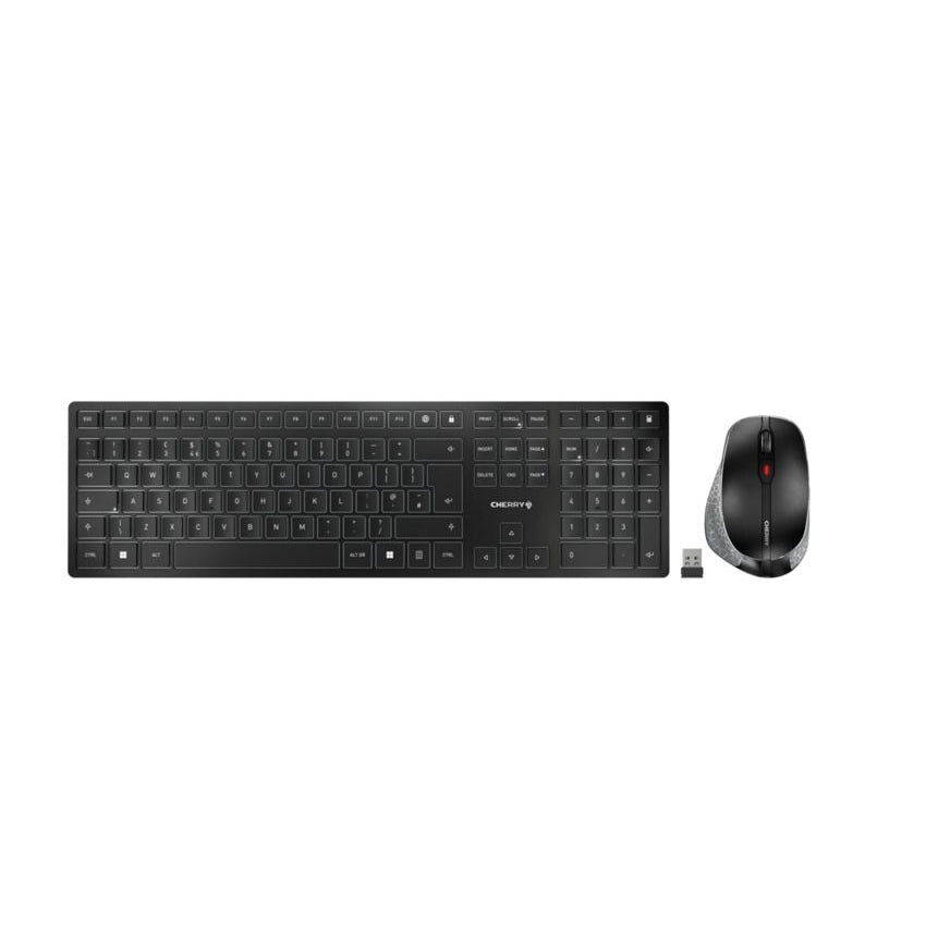 CHERRY DW 9500 SLIM Wireless Keyboard and Mouse Combo - Ultra-Thin Design, Quiet Click, 2.4GHz USB Receiver - Perfect for Office, Home & Gaming Use