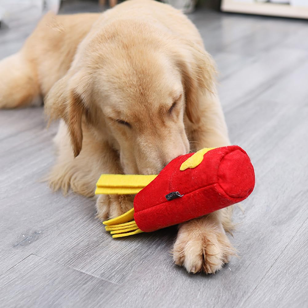 Interactive Dog Puzzle Toy - French Fries Shape Snuffle Mat for Slow Feeding & Chewing | Pet Training & Mental Stimulation for Small & Large Dogs | Perfect for Boredom Relief & Anxiety Reduction