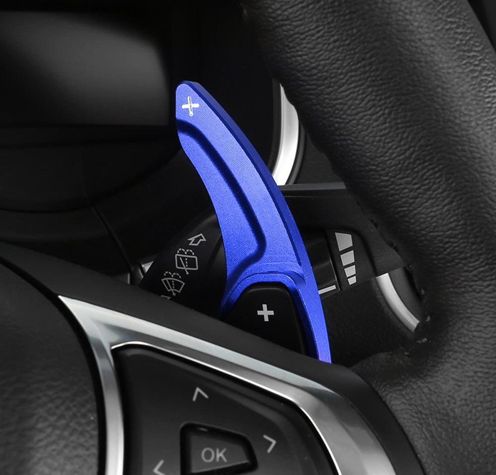 High-Performance Blue CNC Billet Steering Wheel Paddle Shifter Extension - Compatible with Ford Fusion, Edge & MKX - Enhance Driving Experience for Racing & Daily Commute