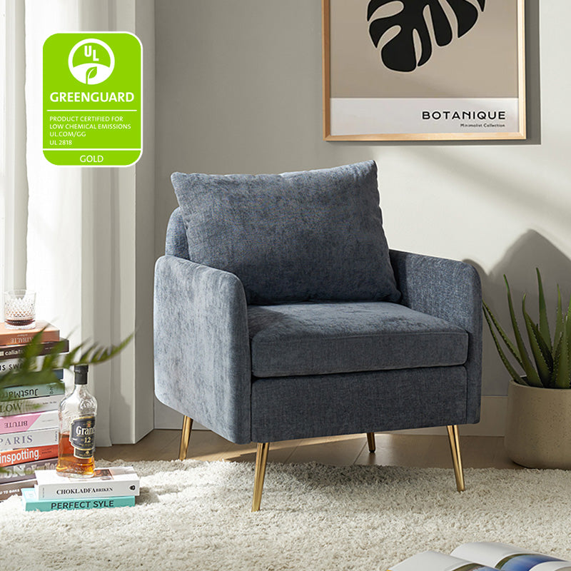 Laertiades Modern Upholstered Accent Armchair with Removable Cushion, Sturdy Metal Legs & High-Density Foam - Perfect for Living Room, Bedroom, or Office Decor