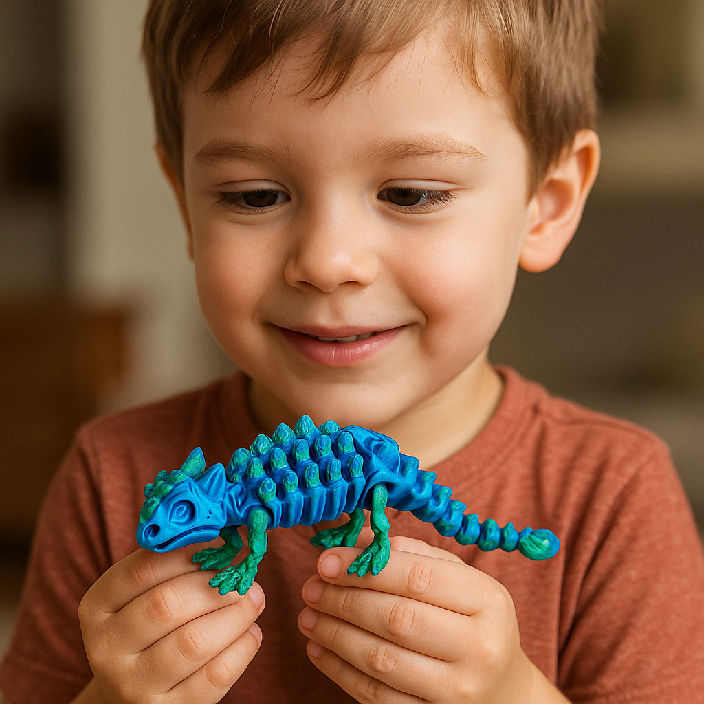 3D Printed Ankylosaurus Dinosaur Model - Blue & Green Dino Toy for Kids, Collectors & Home Decor | STEM Learning, Gift Idea & Jurassic-Themed Party Decoration