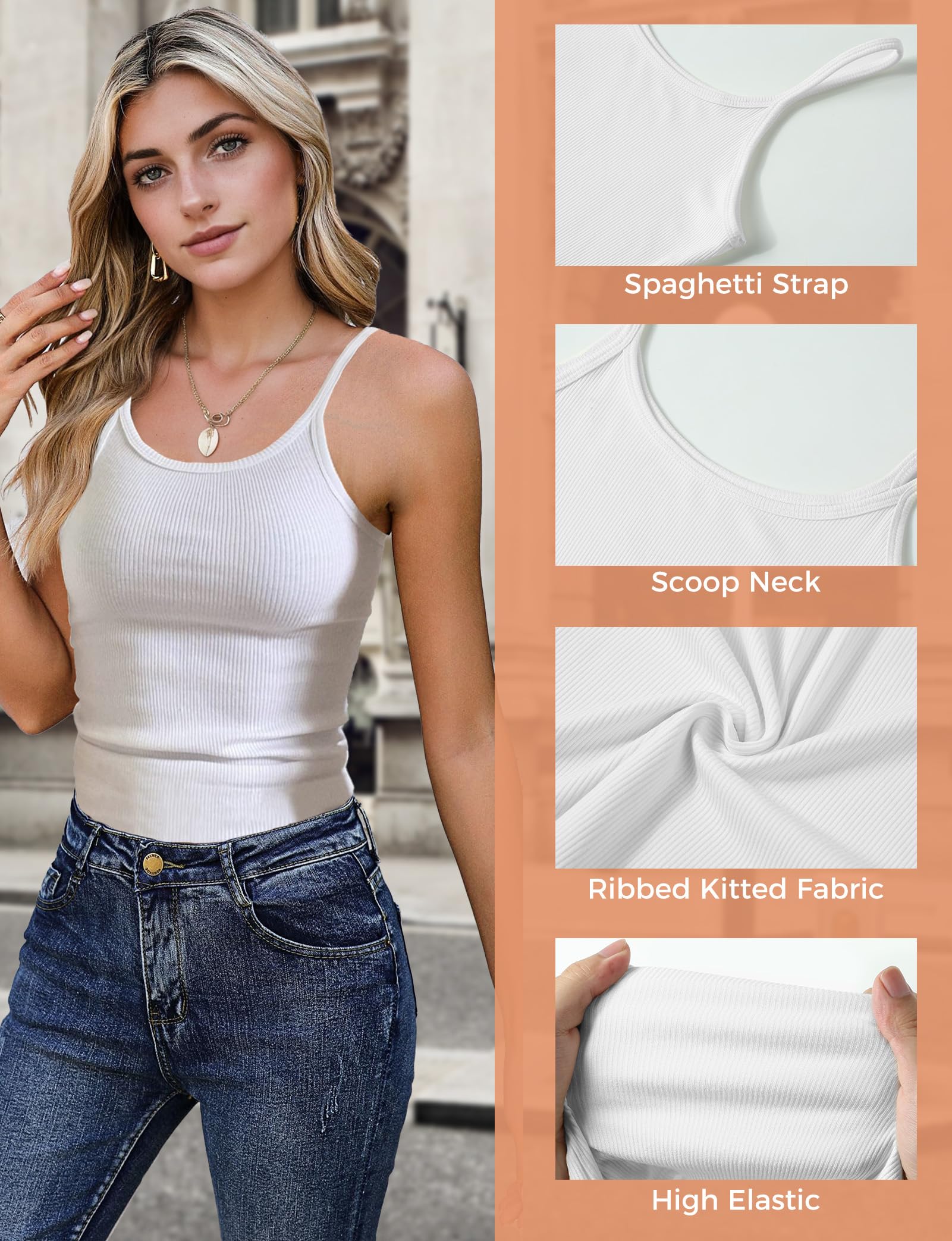 Women's Ribbed Sleeveless Crop Tank Tops - Scoop Neck Basic T-Shirts for Casual Wear, Gym, Beach & Summer Outfits