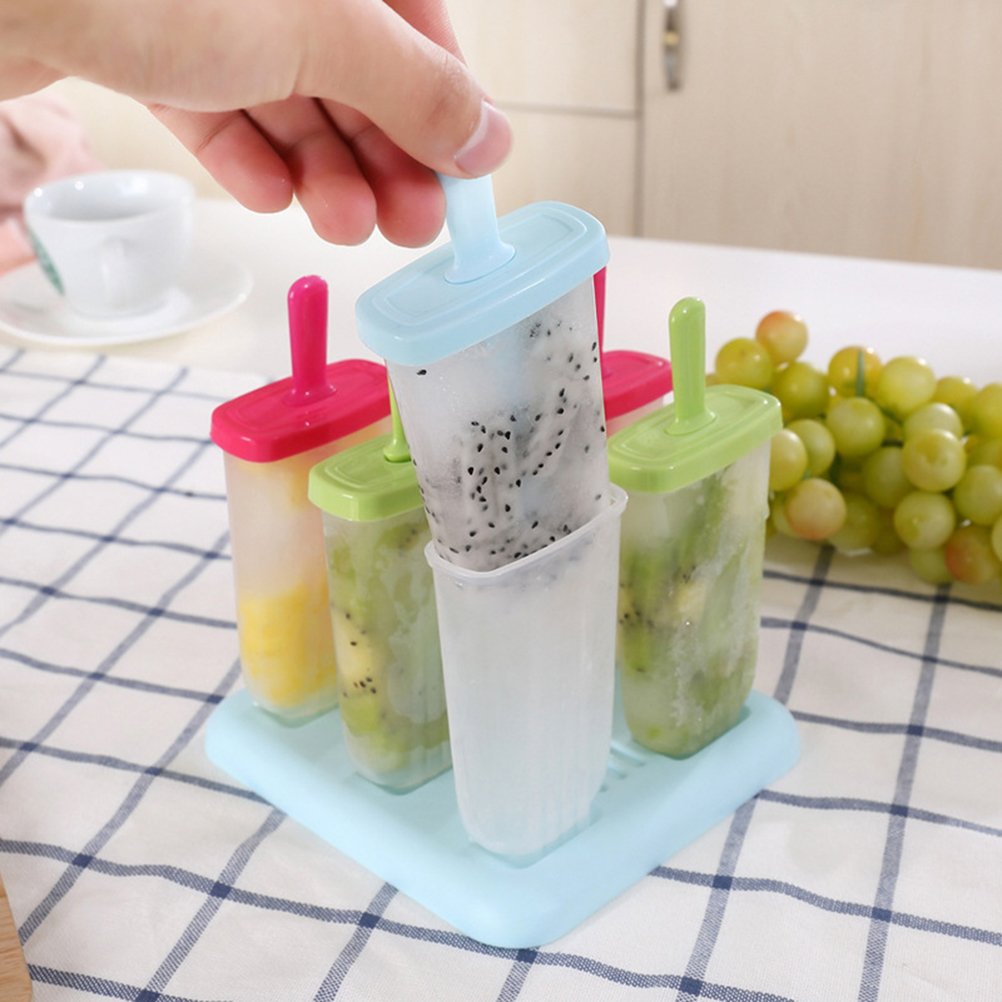 Cabilock 6 Popsicle Molds with Lids - BPA Free Ice Pop Makers for Kids, DIY Homemade Popsicle Kit - Perfect for Summer Treats, Birthday Parties & Family Fun