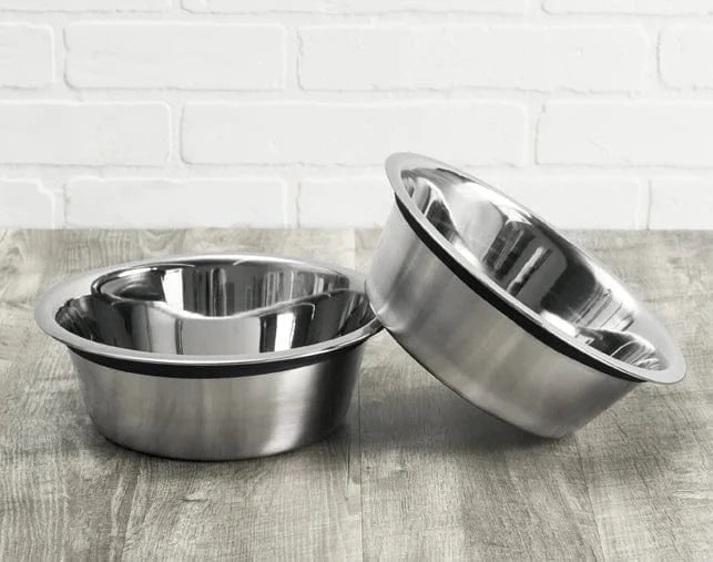 Premium Stainless Steel Pet Food Bowls - Durable & Non-Slip Dog Cat Feeder Dishes for Wet/Dry Food - Perfect for Indoor, Outdoor & Travel Use