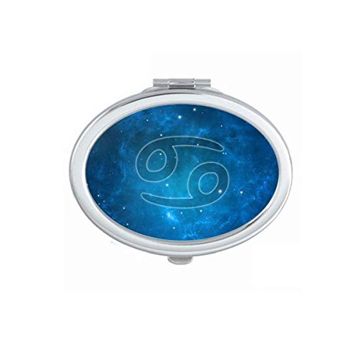 DIYthinker Starry Night Cancer Zodiac Constellation Mirror - Portable Foldable Double-Sided Makeup Mirror for Travel, Home Vanity & Gift Ideas