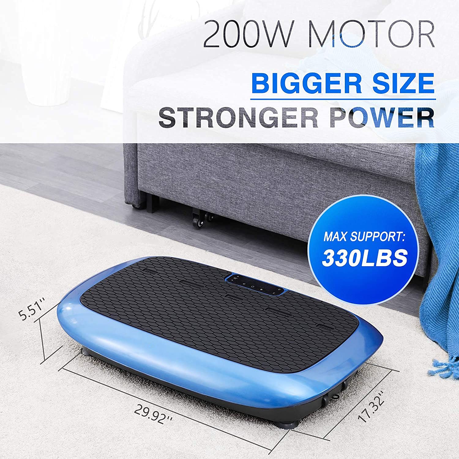 Whole Body Vibration Plate Machine with Bluetooth Speaker - Jumbo Size Vibration Platform for Home Workouts, Weight Loss & Muscle Toning | Perfect for Home Gym, Physical Therapy & Recovery Exercises