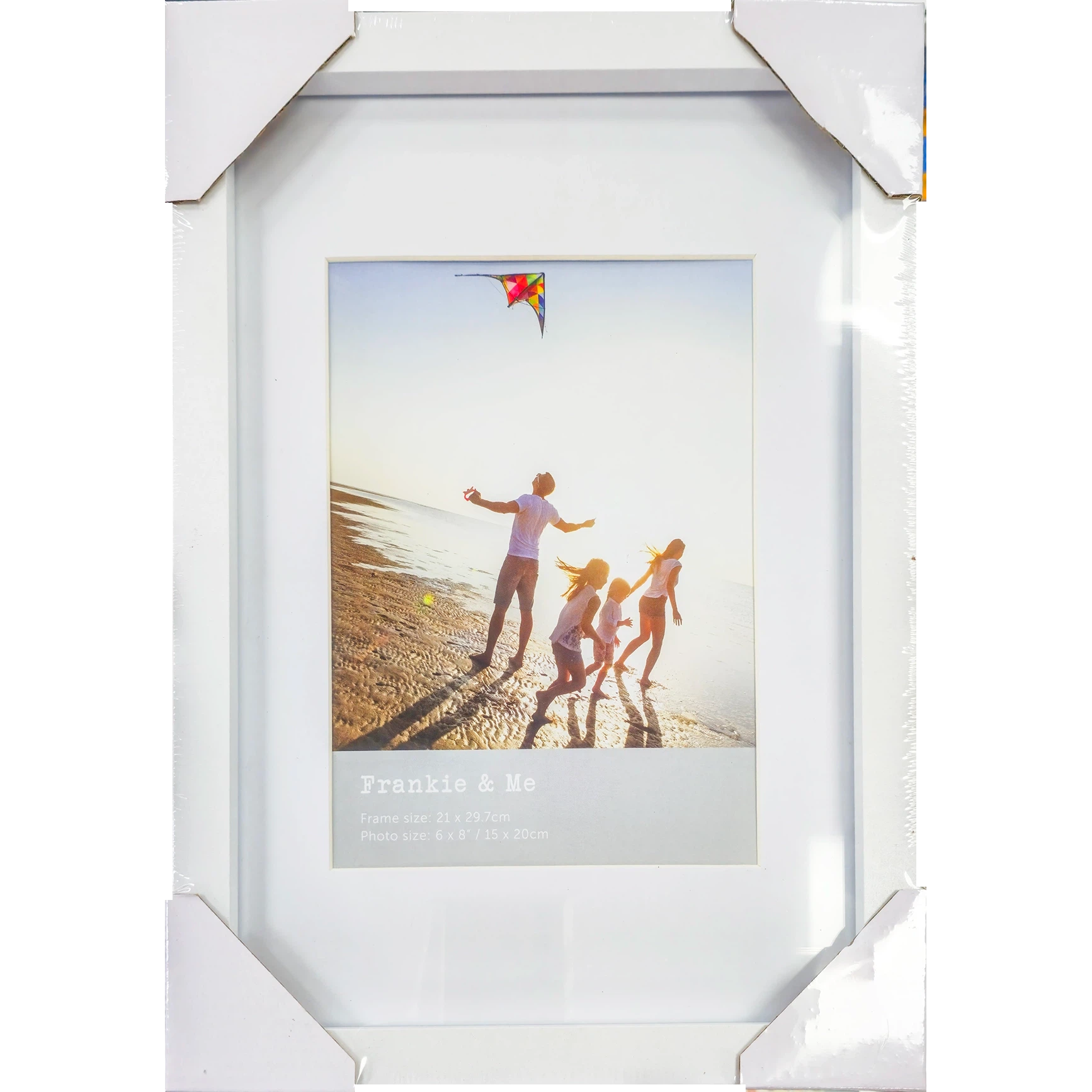 Frankie and Me Border White 6x8 Photo Frame - Elegant Home Decor for Wall Display, Tabletop, and Gift Giving