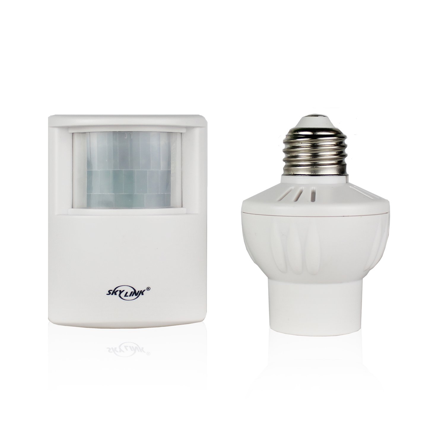 SkylinkHome SK-9 Wireless Motion Sensor Dimmable Light Socket - Indoor Screw-in Smart Bulb Adapter with Home Automation Control for Bedroom, Closet & Staircase Lighting