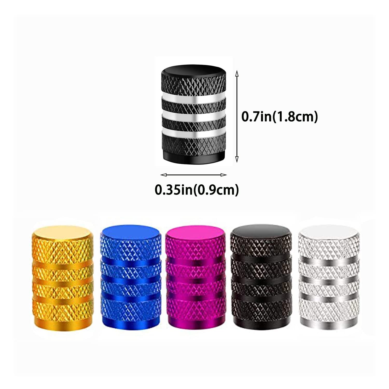 Presta to Schrader Valve Adapter (5 Pack) - Bicycle Pump Converter with 15 Valve Caps - French/UK to US Bike Valve Adapter for Mountain Bikes, Road Bikes & Cars - Perfect for Inflating Tires at Home or On the Go (Blue)