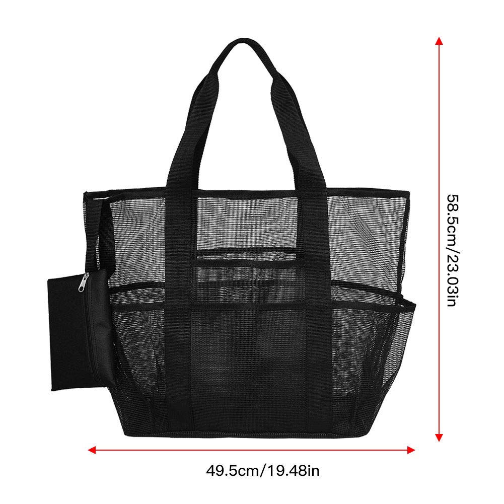 EVTSCAN Large Mesh Beach Bag with 9 Pockets - Waterproof Travel Tote for Pool, Beach & Family Vacations - Perfect for Toys, Towels & Travel Essentials | Great for Swimming, Picnics & Outdoor Adventures