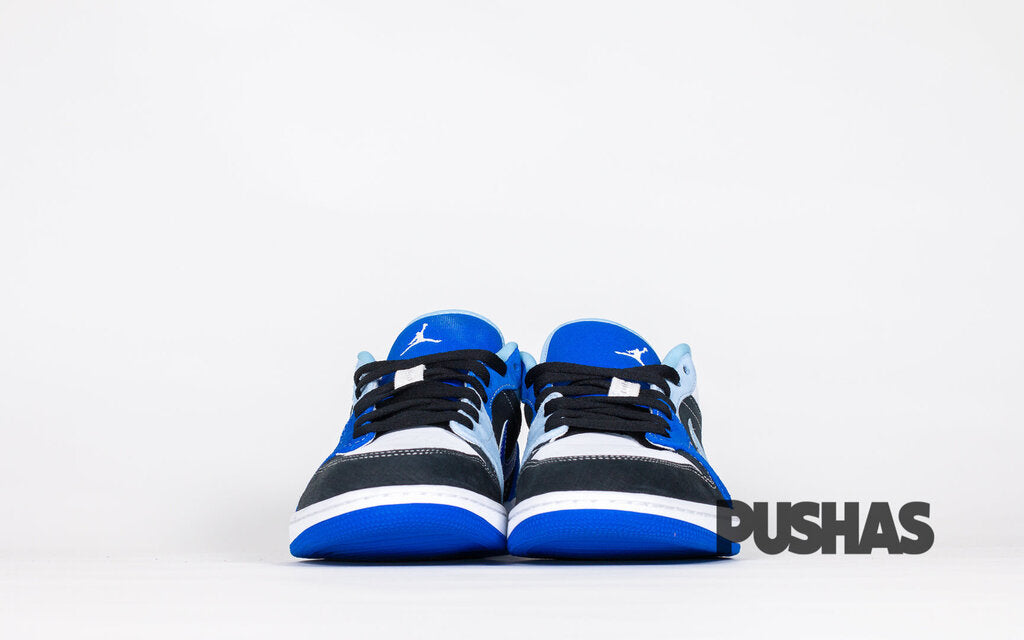 Air Jordan 1 Low Sneakers - Black, Blue & White Colorway | Men's Basketball Shoes for Casual Wear & Street Style