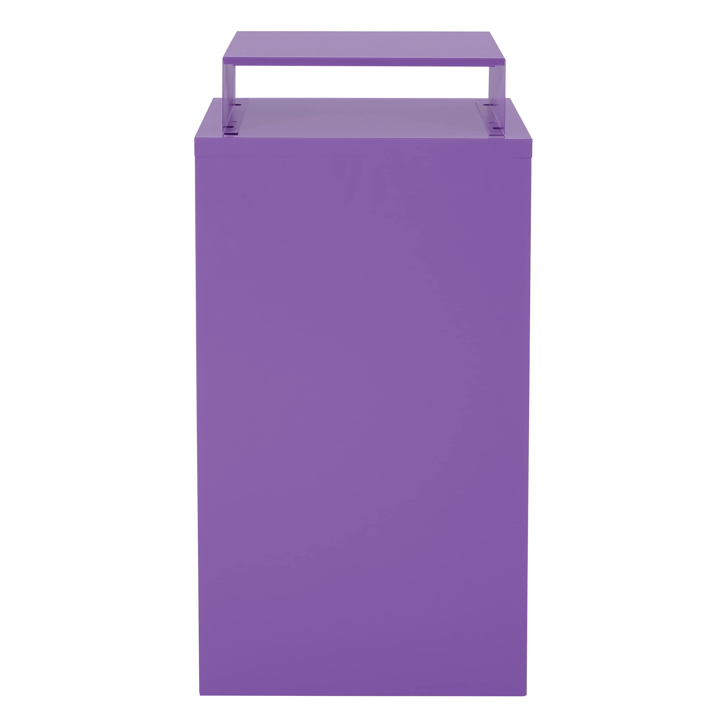 OSP Home Furnishings 3-Drawer Locking Metal File Cabinet with Top Shelf, Purple - Secure Document Storage for Office, Home & School Organization